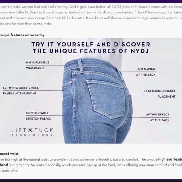 NYDJ Bootcut Denim Jeans Sz 16 GUC Lift X Tuck Slimming Tummy Control - Picture 5 of 17